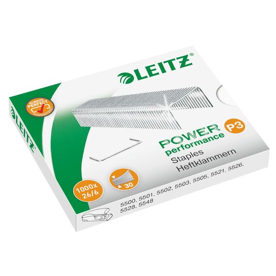 Capse 26/6, 1000 buc/cutie, LEITZ Power Performance P3 - Papet