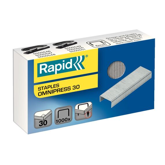 Capse Omnipress 30, 1000 buc/cutie RAPID - Papet