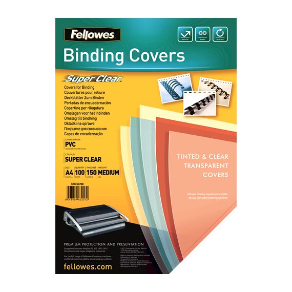 Coperti plastic transparent, A4, 150 microni, FELLOWES, 100 coli/top - Papet