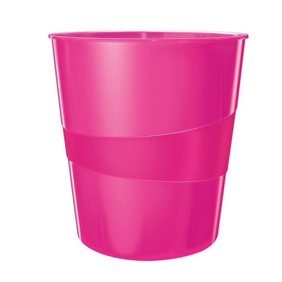 Cos de birou pentru hartie, 15L LEITZ WOW Metalizat, ALEGE CULOAREA: Roz - 2Papet