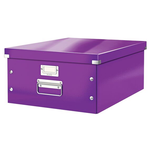 Cutie depozitare mare 482 x 369 x 200 mm, cu manere si capac, LEITZ Click&Store, ALEGE CULOAREA: Mov - 2Papet
