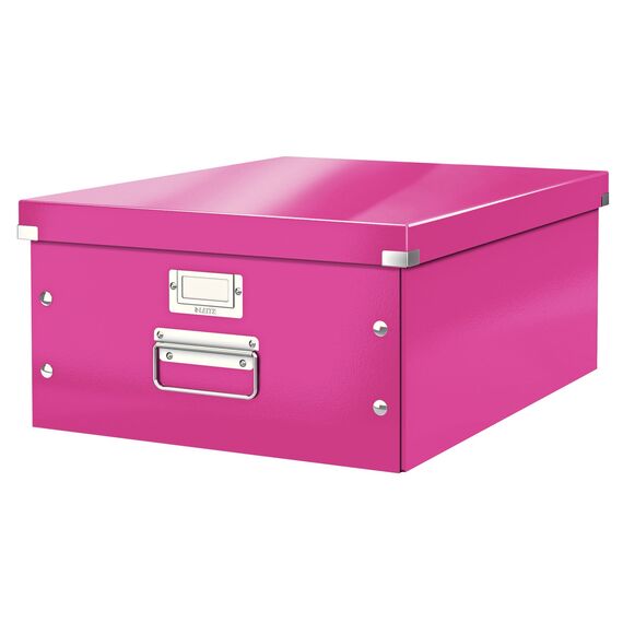 Cutie depozitare mare 482 x 369 x 200 mm, cu manere si capac, LEITZ Click&Store, ALEGE CULOAREA: Roz - 2Papet