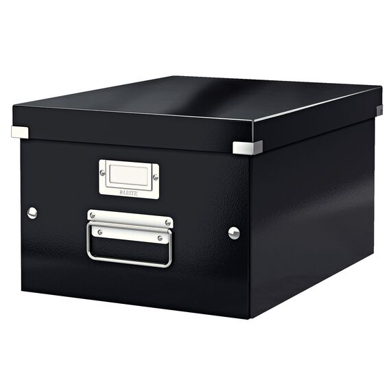 Cutie depozitare medie 370 x 281 x 200 mm, cu manere si capac, LEITZ Click&Store, ALEGE CULOAREA: Negru - 2Papet