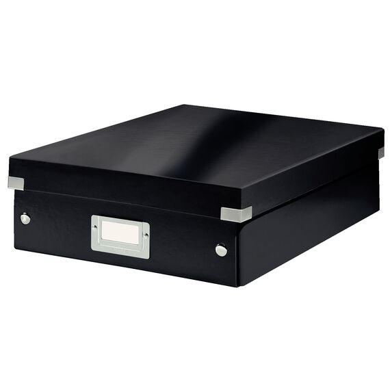 Cutie organizer medie, 370 x 281 x 100 mm, compartimentata cu eticheta, LEITZ Click&Store, ALEGE CULOAREA: Negru - 2Papet