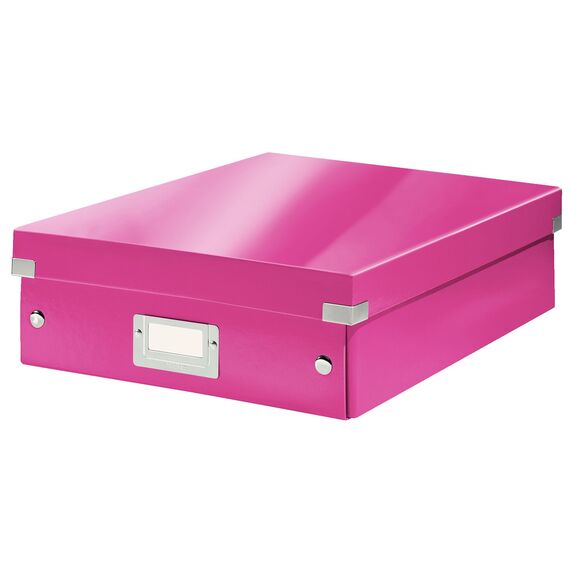 Cutie organizer medie, 370 x 281 x 100 mm, compartimentata cu eticheta, LEITZ Click&Store, ALEGE CULOAREA: Roz - 2Papet