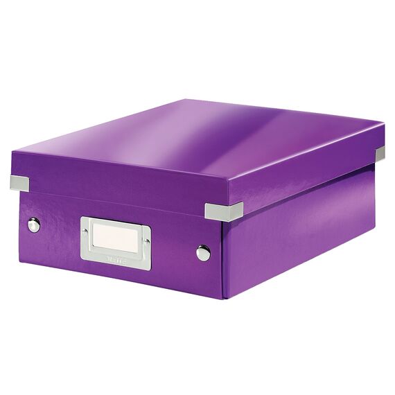 Cutie organizer mica, 282 x 221 x 100 mm, compartimentata cu eticheta, LEITZ Click&Store, ALEGE CULOAREA: Mov - 2Papet