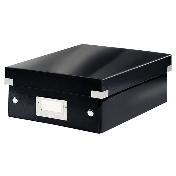 Cutie organizer mica, 282 x 221 x 100 mm, compartimentata cu eticheta, LEITZ Click&Store, ALEGE CULOAREA: Negru - 2Papet