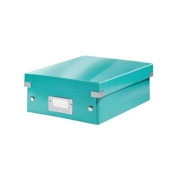 Cutie organizer mica, 282 x 221 x 100 mm, compartimentata cu eticheta, LEITZ Click&Store, ALEGE CULOAREA: Turcoaz - 2Papet