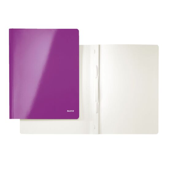 Dosar carton color metalizat cu sina, LEITZ WOW, ALEGE CULOAREA: Mov - 3Papet