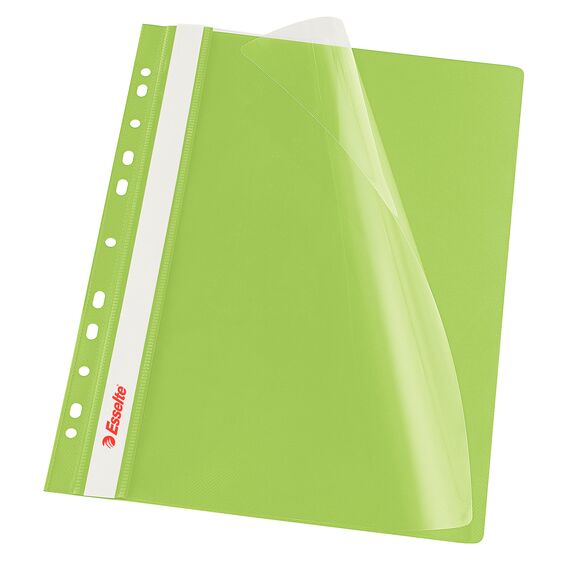 Dosar plastic cu sina si multiperforatii, 10 buc/set, ESSELTE, ALEGE CULOAREA: Verde - 2Papet