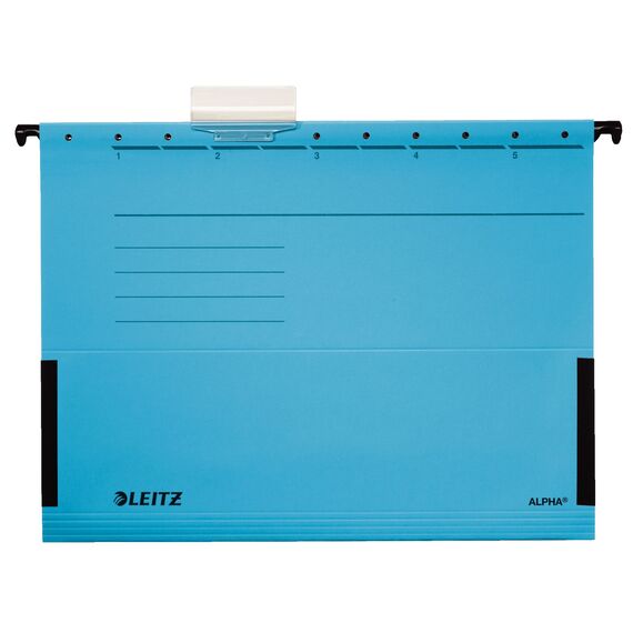 Dosar suspendabil A4, cu burduf si eticheta, carton 225 g/mp, LEITZ Alpha, ALEGE CULOAREA: Albastru - 2Papet