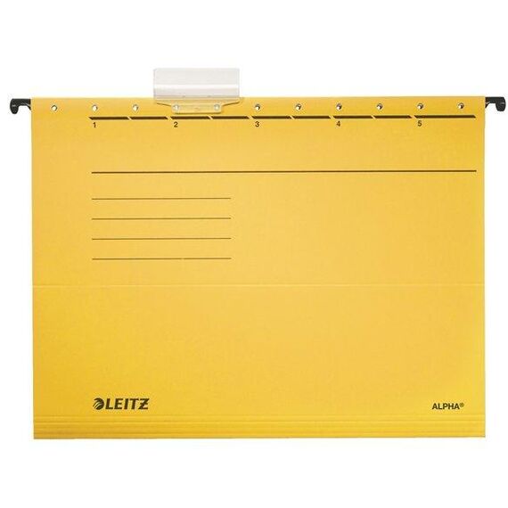Dosar suspendabil A4, cu eticheta, carton 225 g/mp, LEITZ Alpha Standard, ALEGE CULOAREA: Galben - 2Papet