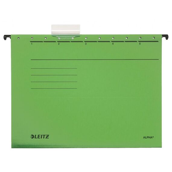 Dosar suspendabil A4, cu eticheta, carton 225 g/mp, LEITZ Alpha Standard, ALEGE CULOAREA: Verde - 2Papet