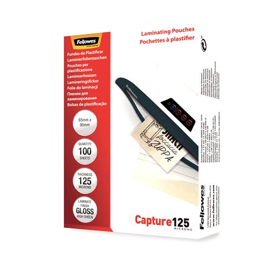 Folie laminare 65x95 mm, 125 microni, 100 buc/top, FELLOWES - Papet
