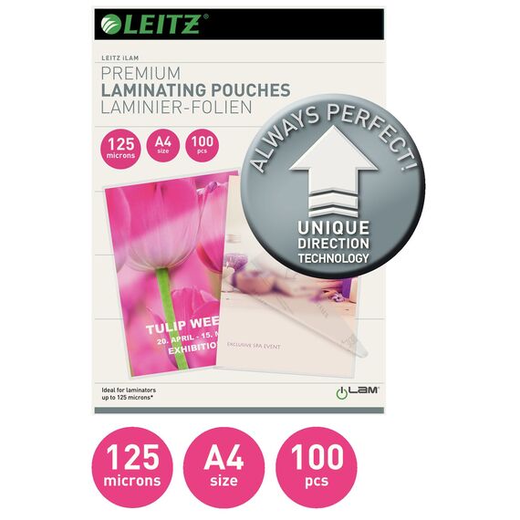 Folie laminare A4, 125 microni, 100 buc/top, LEITZ UDT - Papet