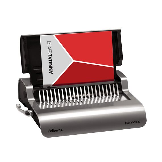 Aparat de indosariat electric cu inele plastic, FELLOWES Quasar-E 500 - Papet