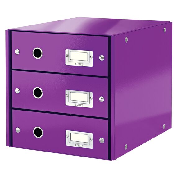 Suport documente birou 3 sertare, LEITZ Click&Store, ALEGE CULOAREA: Mov - 2Papet