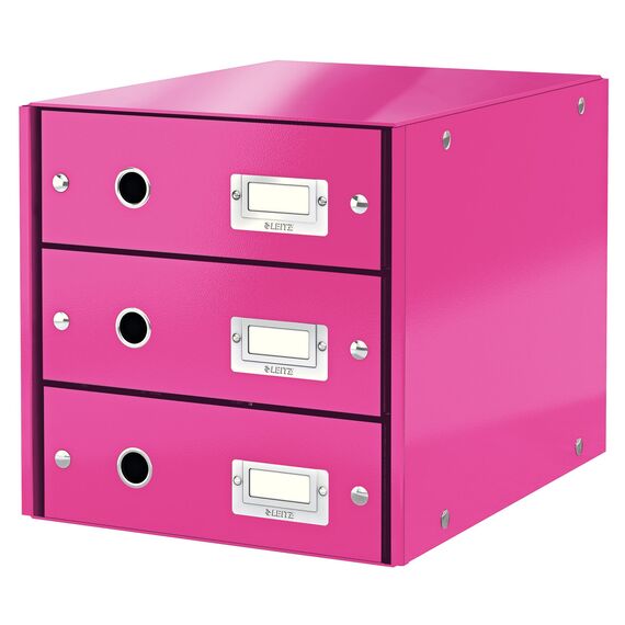Suport documente birou 3 sertare, LEITZ Click&Store, ALEGE CULOAREA: Roz - 2Papet