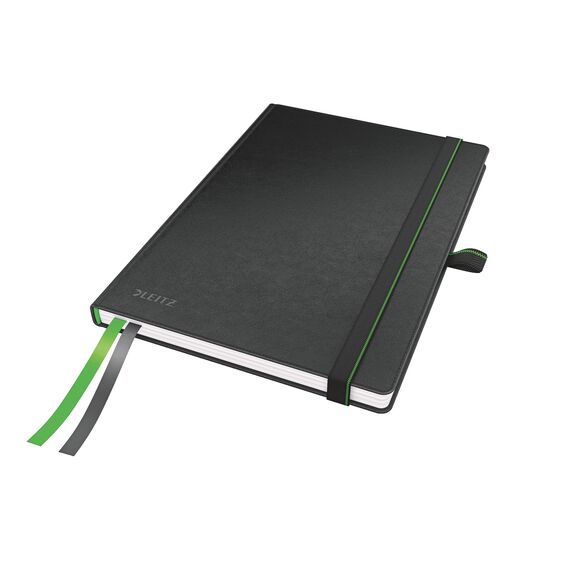Caiet A5, coperta fina si elastic, 80 file, 100 gm/mp, LEITZ Complete Negru, ALEGE LINIATURA: Matematica - Papet