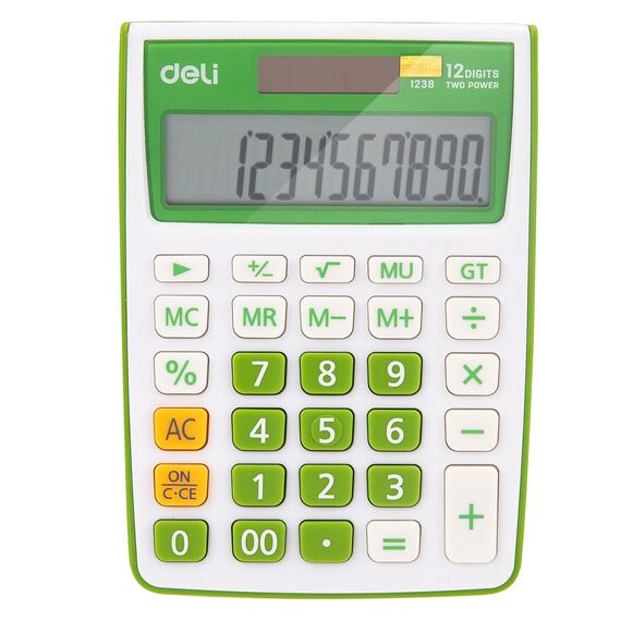 Calculator de birou cu 12 digits, DELI 1238, ALEGE CULOAREA: Verde - 2Papet