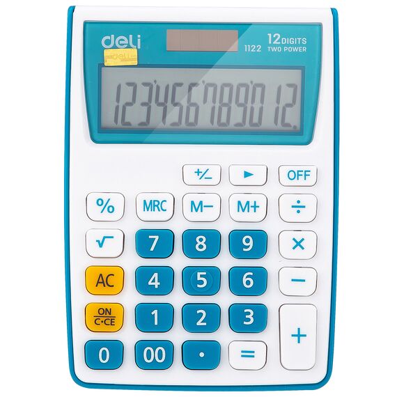 Calculator de birou cu 12 digits, DELI 1122, ALEGE CULOAREA: Albastru - 2Papet