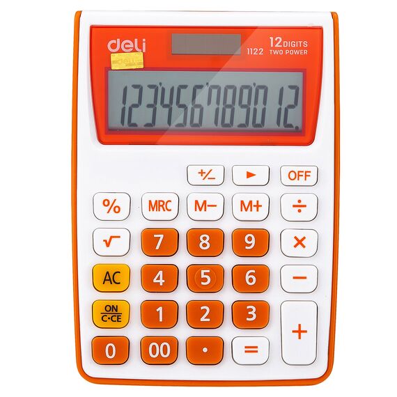 Calculator de birou cu 12 digits, DELI 1122, ALEGE CULOAREA: Portocaliu - 2Papet