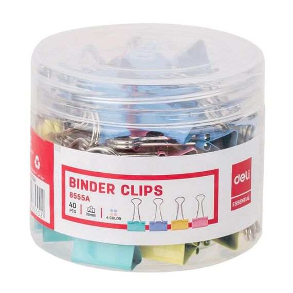 Clips color 19 mm, 40 buc/cutie, DELI - Papet