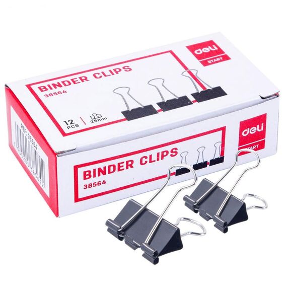 Clips 25 mm, 12 buc/cutie, DELI - Papet