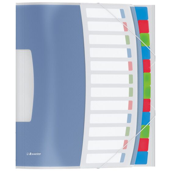 Mapa plastic A4 cu elastic si 12 separatoare, ESSELTE Vivida - Papet