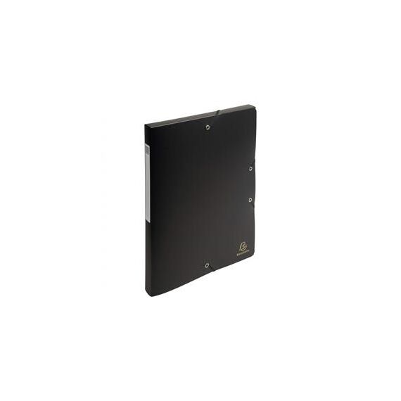 Mapa plastic A4, cu elastic si burduf 25 mm, EXACOMPTA, ALEGE CULOAREA: Negru - 2Papet