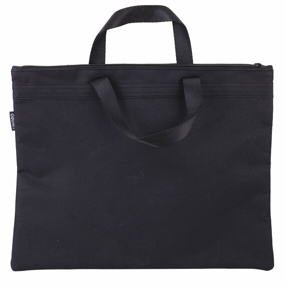 Servieta din textil cu 2 fermoare, neagra, DELI - Papet