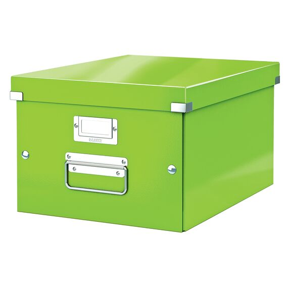 Cutie depozitare medie 370 x 281 x 200 mm, cu manere si capac, LEITZ Click&Store, ALEGE CULOAREA: Verde - 2Papet