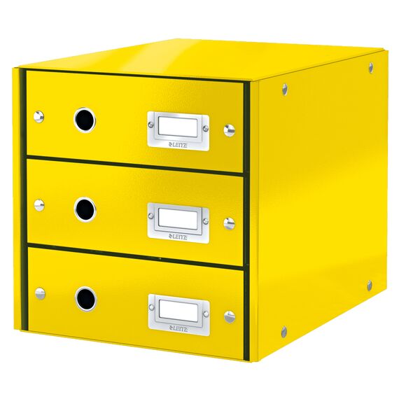Suport documente birou 3 sertare, LEITZ Click&Store, ALEGE CULOAREA: Galben - 2Papet