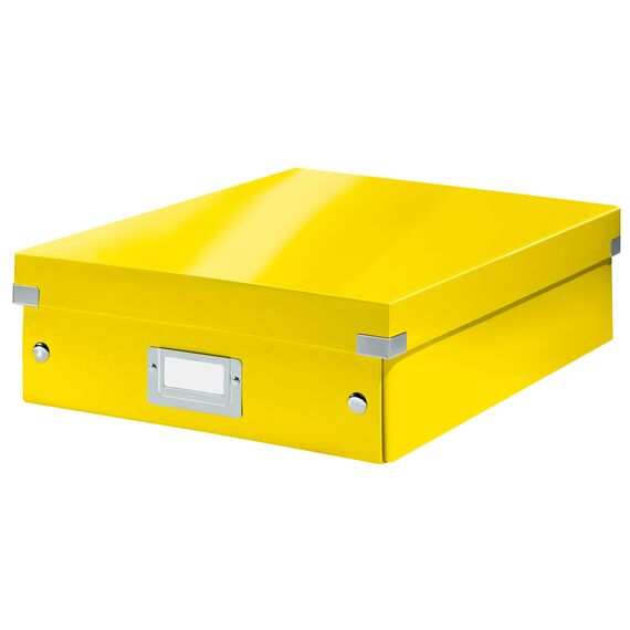 Cutie organizer medie, 370 x 281 x 100 mm, compartimentata cu eticheta, LEITZ Click&Store, ALEGE CULOAREA: Galben - 2Papet