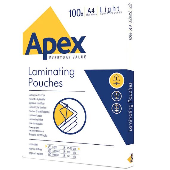 Folie laminare A4, 80 microni, 100 buc/top, APEX - Papet