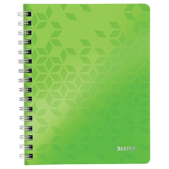 Caiet A5 cu spirala, dictando, coperta plastic PP , 80 file, 80g/mp, LEITZ WOW, ALEGE CULOAREA: Verde - 2Papet