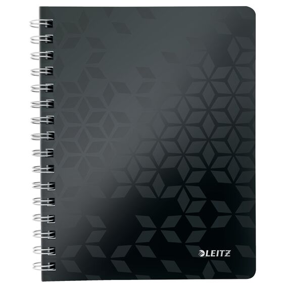 Caiet A5 cu spirala, dictando, coperta plastic PP , 80 file, 80g/mp, LEITZ WOW, ALEGE CULOAREA: Negru - 2Papet