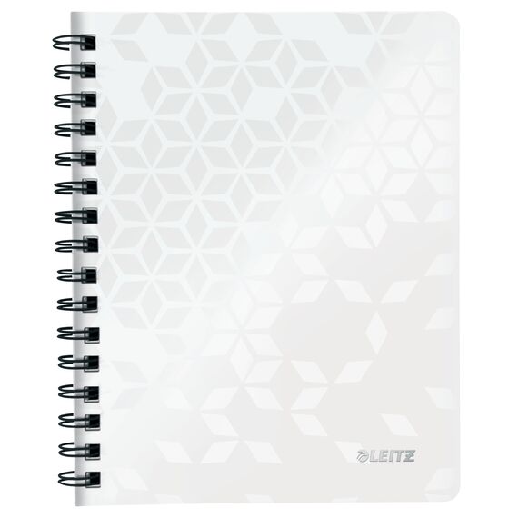 Caiet A5 matematica cu spirala, coperta plastic PP, 80 file, 80g/mp, LEITZ WOW, ALEGE CULOAREA: Alb - 2Papet