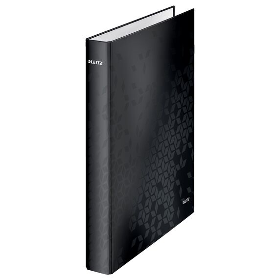 Caiet mecanic A4 cu 4 inele, 25 mm, LEITZ WOW Metalizat, ALEGE CULOAREA: Negru - 3Papet