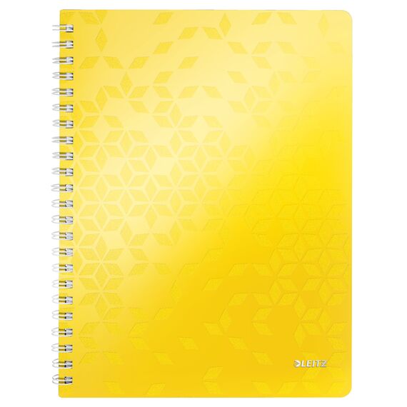 Caiet A4 cu spirala, dictando, coperta plastic PP, 80 file, 80g/mp, LEITZ WOW, ALEGE CULOAREA: Galben - 2Papet