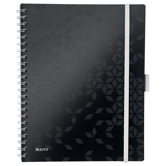 Caiet A4 cu spirala, matematica, coperta plastic PP, 80 file, 80g/mp, LEITZ WOW Be Mobile, ALEGE CULOAREA: Negru - 2Papet