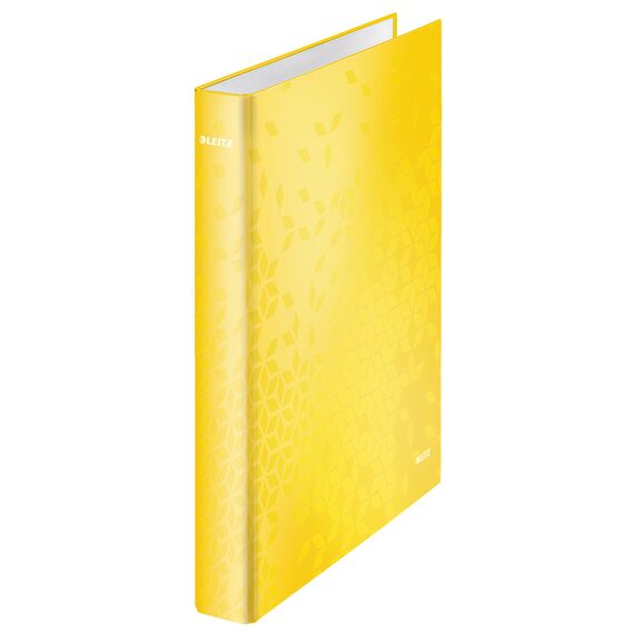 Caiet mecanic A4 cu 4 inele, 25 mm, LEITZ WOW Metalizat, ALEGE CULOAREA: Galben - 3Papet