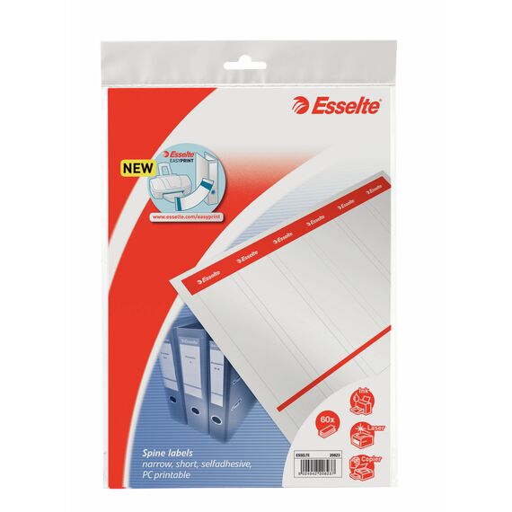 Etichete printabile pentru biblioraft de 5cm, 60 buc/set, ESSELTE - Papet