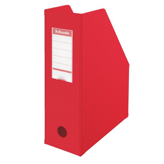 Suport vertical pliabil A4 carton invelit in PVC, 10 cm, ESSELTE, ALEGE CULOAREA: Rosu - 2Papet