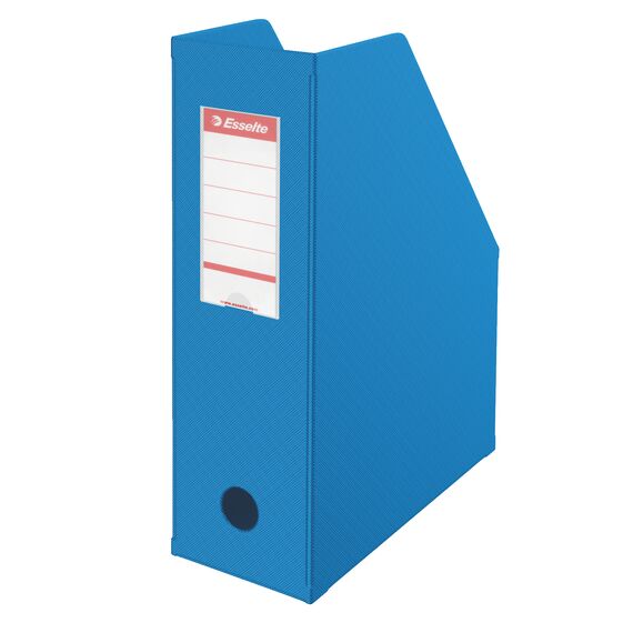 Suport vertical pliabil A4 carton invelit in PVC, 10 cm, ESSELTE, ALEGE CULOAREA: Albastru - 2Papet