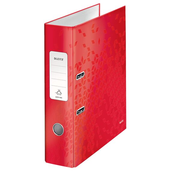 Biblioraft plastifiat 8cm, deschidere 180 grade, LEITZ WOW, ALEGE CULOAREA: Rosu - 2Papet