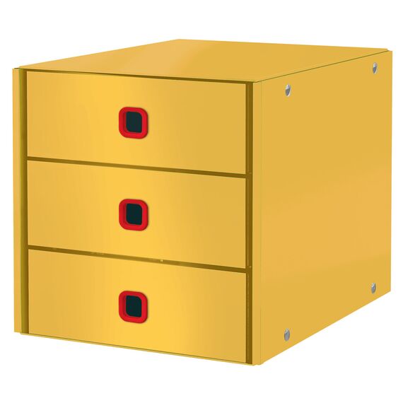 Suport documente birou 3 sertare, LEITZ Cosy Click&Store, ALEGE CULOAREA: Galben - 2Papet