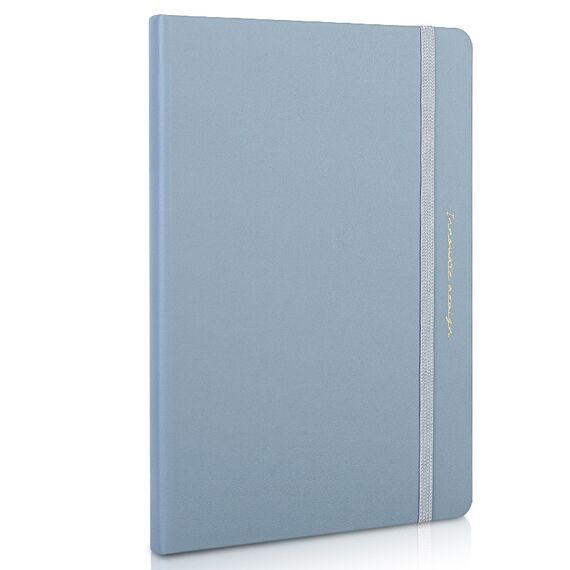 Caiet cu elastic, 210x143 mm dictando, coperta imitatie piele, 96 file, 80g/mp, DELI, ALEGE CULOAREA: Albastru - 2Papet