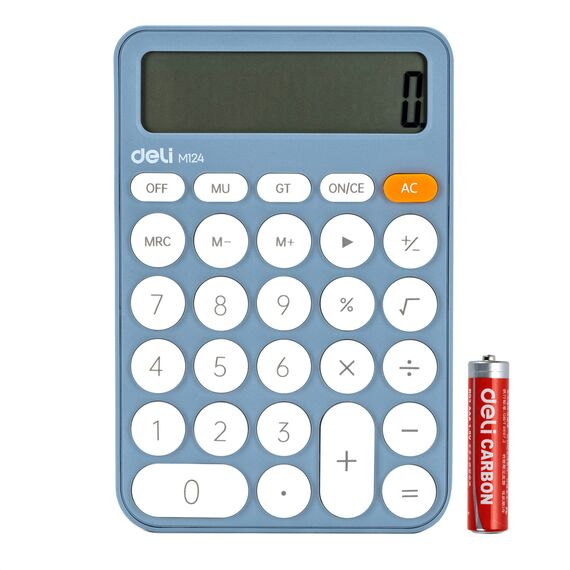 Calculator de birou cu 12 digits, DELI Fashion EM124, ALEGE CULOAREA: Bleu - 2Papet