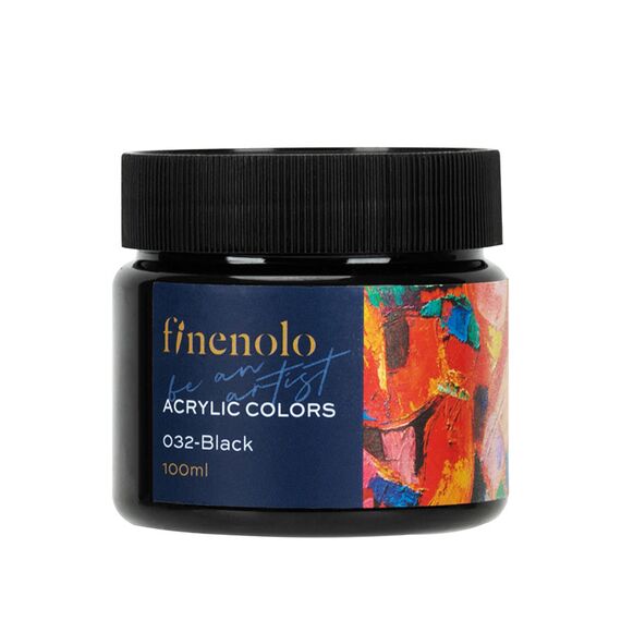 Culoare acrilica, 100 ml, DELI Finenolo, ALEGE CULOAREA: Negru - 2Papet